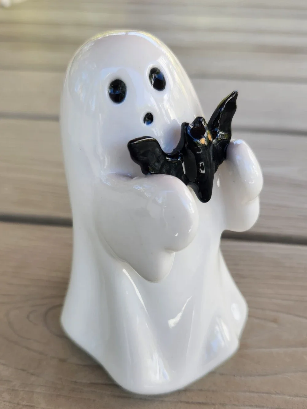 2024 Halloween Ceramic Ghost With Bat. Target Hyde And Eek 4.5